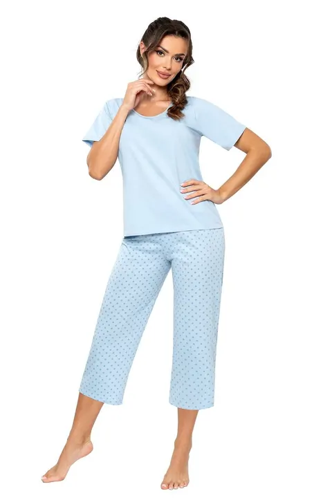 Piżama damska Donna Sky 3/4 niebieska