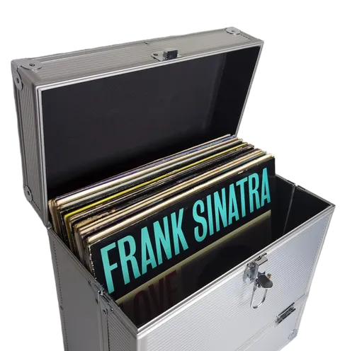 Walizka i 10 płyt winylowych LP 12" (Frank Sinatra, jazz itp.)
