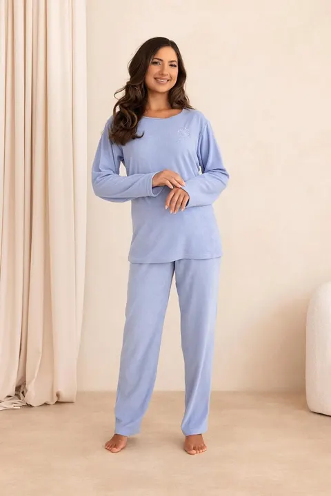 Piżama damska Regina 4023 niebieska frotte