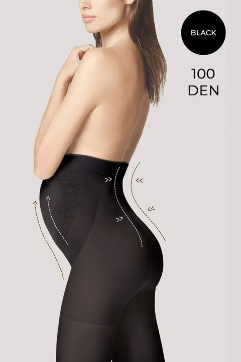 100 DEN BLACK Rajstopy ciążowe Fiore Body Care Mama