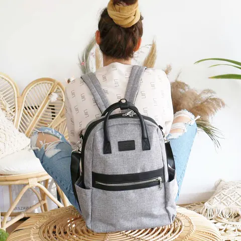 Fave Gray Melange 2w1 plecak i torba dla mamy, do wózka Joissy