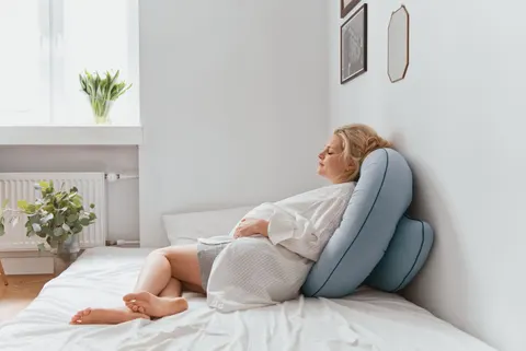 Poduszka ciążowa Organic kolor: dusty blue