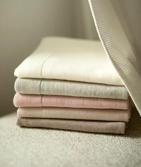 Kocyk merino amori Cozy 85x85 kolor: delikatny brąz