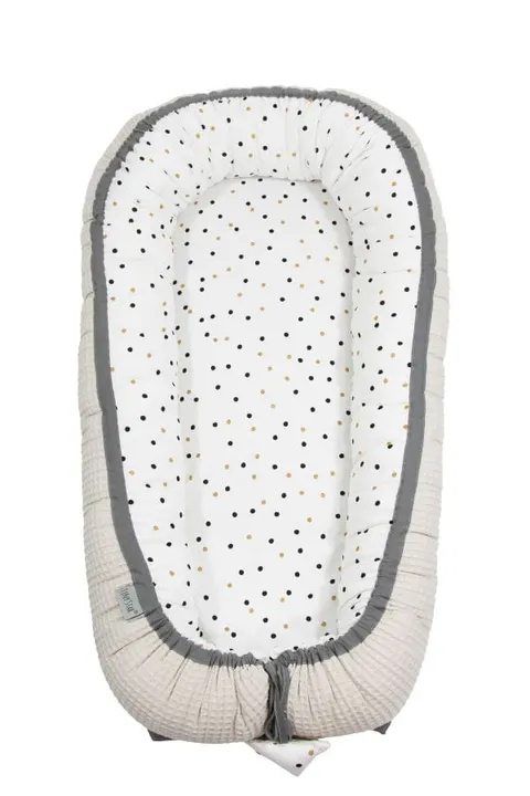 Kokon dla noworodka Cotton-waffel Confetti & Beige