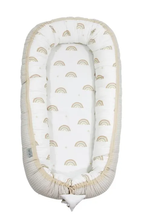 Kokon dla niemowląt Cottonwaffel Rainbow & Beige