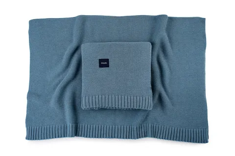 Kocyk bambusowy PUUKI (Poofi) Pure 80x100 kolor: ocean blue