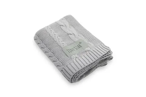 Kocyk niemowlęcy bawełniany W Light Grey