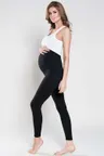 III trymestr Czarne legginsy ciążowe Italian Fashion