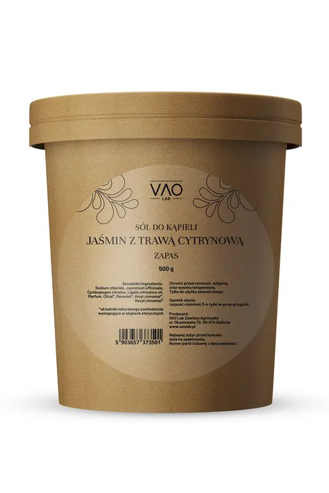 VAO LAB Sól do kąpieli Jaśmin z Trawą Cytrynową - Zapas 500g