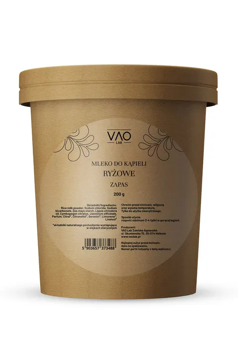 VAO LAB Mleko do kąpieli Ryżowe - Zapas 200g