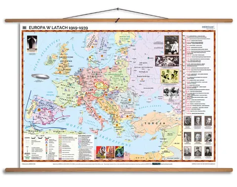 Ścienna mapa Europa w latach 1919–1939 do szkoły