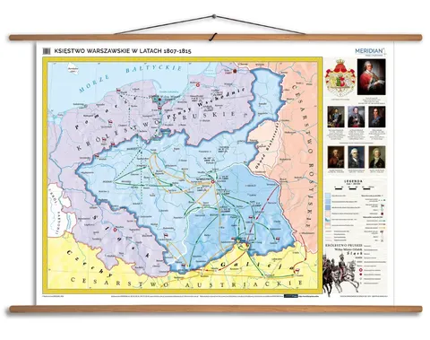 Ścienna mapa Księstwo Warszawskie w latach 1807–1815