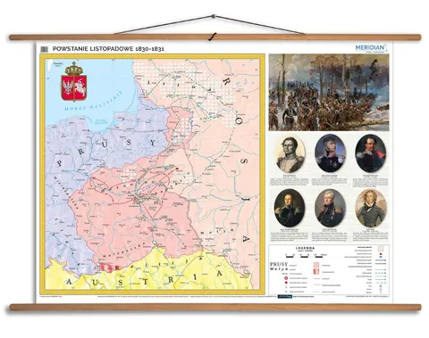 Ścienna mapa Powstanie listopadowe 1830–1831
