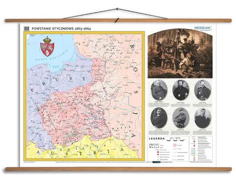 Ścienna mapa Powstanie styczniowe 1863–1864