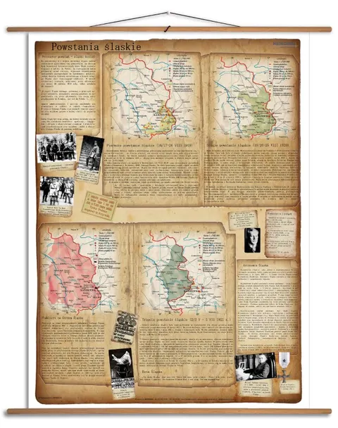 Ścienna mapa Powstania śląskie – plebiscyt i autonomia