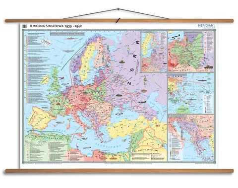 Ścienna mapa II Wojna Światowa 1939–1942 – Barbarossa, Pacyfik i Afryka
