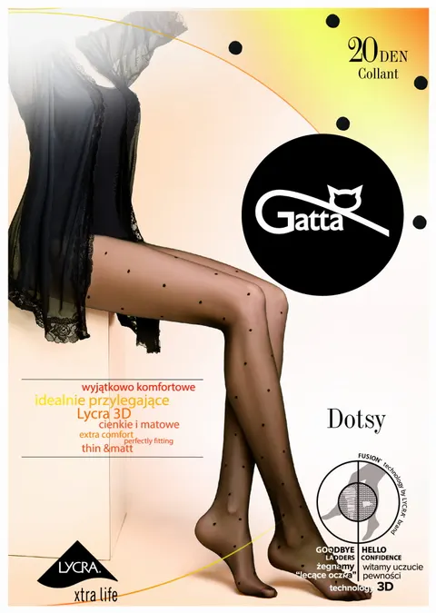 Gatta Rajstopy w kropki Gatta Dotsy 03 czarne 20 den