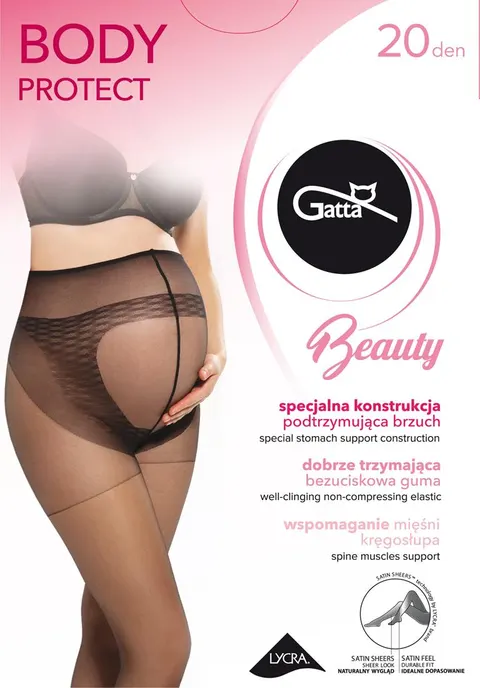 Gatta rajstopy ciążowe Body Protect z lycrą 20 den