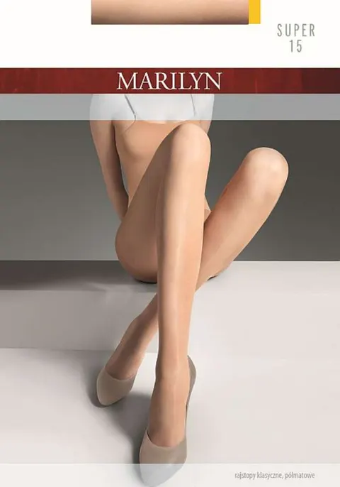 Marilyn super 15 rajstopy przezroczyste gładkie z lycrą