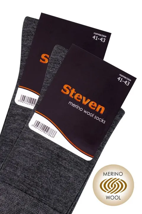 Skarpety wełniane męskie z merynosów Steven 130