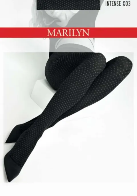 Marilyn rajstopy kryjące czarne w drobne romby Intense X03