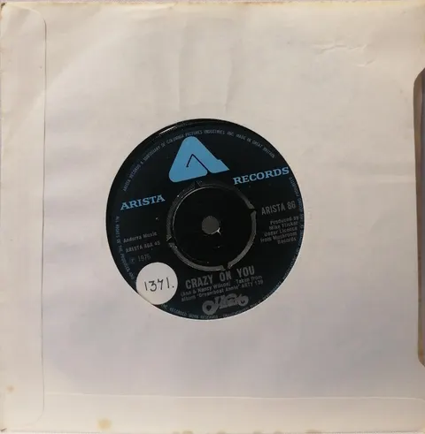 Crazy On You Heart SP ARISTA86 VG