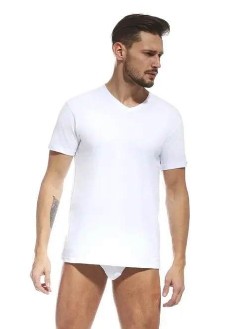 Cornette koszulka męska gładka T-Shirt Authentic 201 biała