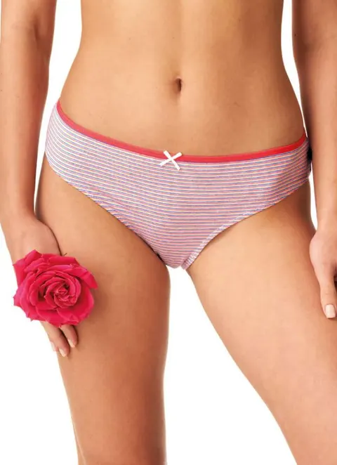 Figi damskie KEY LPR-334 mini bikini w paski 2-pack