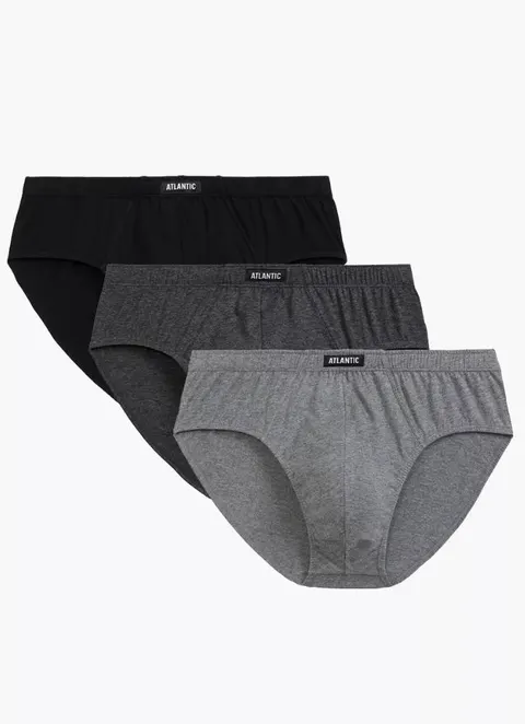 Slipy męskie gładkie 3 pack Atlantic 3BMP-006 classic
