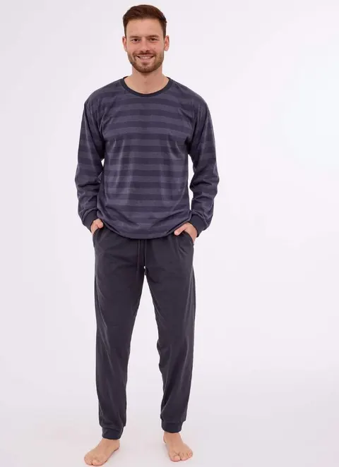 Piżama męska długa Cornette 117/280 Loose 15 grafit