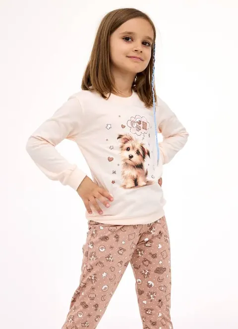 Piżama dziewczęca z pieskiem Cornette 594/592-193 Sweet Dog
