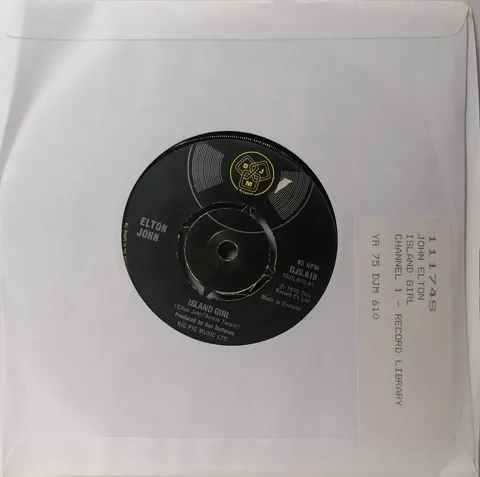 Island Girl Elton John SP DJS610 good