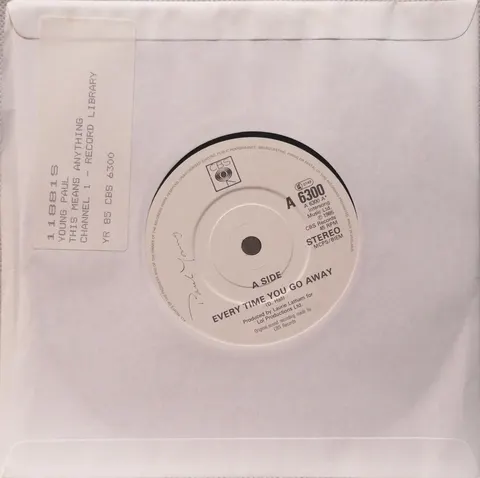 Paul Young Every Time You Go Away SP A6300 good