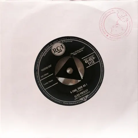 Elvis Presley A Fool Such As I / I Need Your Love Tonight SP 45RCA1113 fair