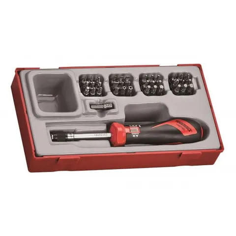 Wkrętak dynamometryczny 1/4" 1-5 Nm TengTools TTSD38 w zestawie