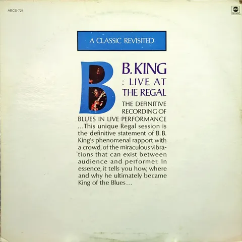 B.B. King Live At The Regal LP ABCS724 VG