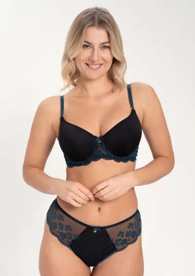 Samanta - Biustonosz Scarlett A460 lazurowy t-shirt bra 80B Niebieski