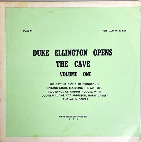 Duke Ellington Duke Ellington Opens The Cave Volume One LP TOM44 EX