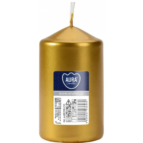 BISPOL Świeca adwentowa walec SW60/100-213, ZŁOTY METALIK, 1 szt