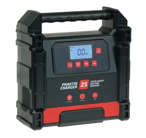 Prostownik Samochodowy Ideal Praktik Charger 25 LCD 12/24V - WET AGM GEL MF CAL LiFePO4