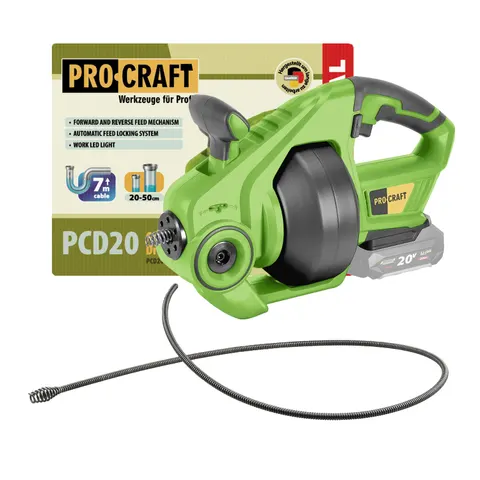 PROCRAFT Akumulatorowy przepychacz do rur (bez akum. i ładowarki) PCD20