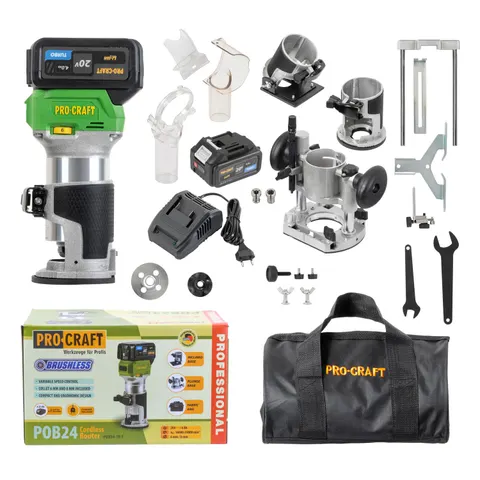 Procraft Akumulatorowa frezarka 20V POB24-1B-F (z akumulatorem i ładowarką)