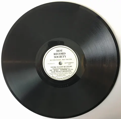 Joe Mannone Trying to Stop Me Crying / Wailing Blues P21524/5 Hot Record Society