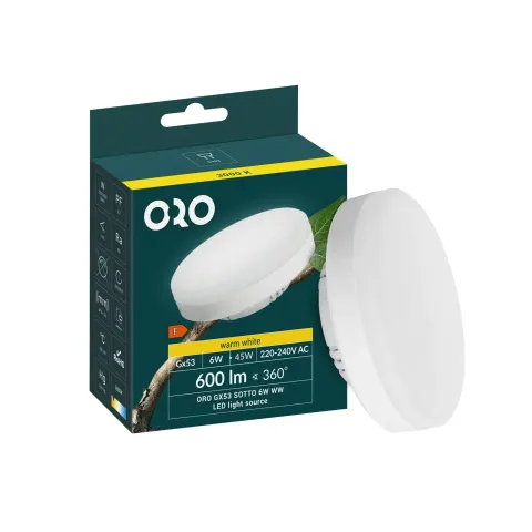 Żarówka LED biała GX53 6 W 2700 K