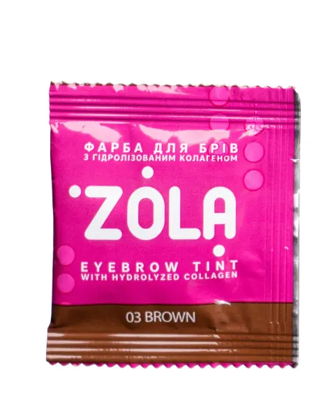 ZOLA Farba do brwi z kolagenem w saszetce z utleniaczem 3% 5 ml. - 03 brown