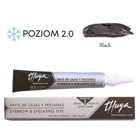 Thuya Farba arganowo - keratynowa do brwi i rzęs Thuya 14ml - Black - Czarny