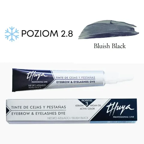 Thuya Farba arganowo - keratynowa do brwi i rzęs Thuya 14ml - Bluish Black - Granatowa Czerń