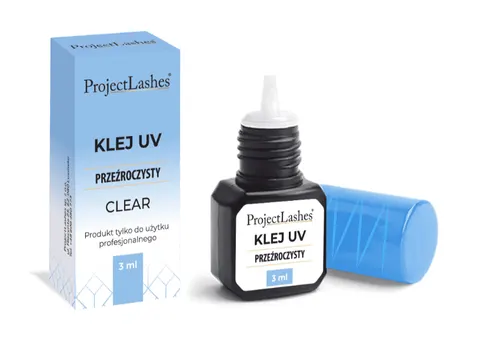 ProjectLashes Klej do przedłużania UV Transparentny Clear 3 ml