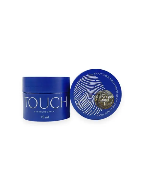 TOUCH Muse builder gel 01 - złoty odblaskowy żel budujący z płatkami yuki, 15 ml (SALE)