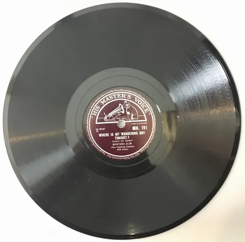 Montana Slim What a Friend We Have in Mother / Where is My Wandering Boy Tonight? MH191 HMV